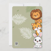 Jungle Safari Baby Shower Invitation Kaart (Achterkant)