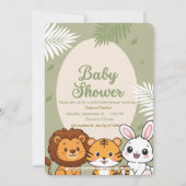 Jungle Safari Baby Shower Invitation Kaart (Voorkant)