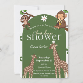 Jungle Safari Baby Shower Invitation Kaart