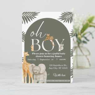 Jungle Safari Baby Shower Uitnodiging