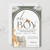 Jungle Safari Baby Shower Uitnodiging (Voorkant)
