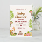 Jungle Safari Baby Shower Uitnodiging (Staand voorkant)