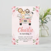 Jungle Safari Birthday Invitation Kaart (Staand voorkant)