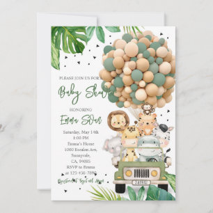 Jungle Safari Dieren Baby Shower Kaart