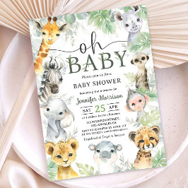 Jungle Safari Dieren Baby Shower Oh Baby Kaart