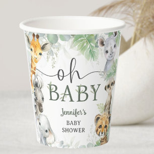 Jungle Safari Dieren Baby Shower Oh Baby Papieren Bekers
