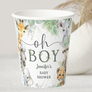 Jungle Safari Dieren Baby Shower Oh Jongen Papieren Bekers