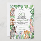 Jungle Safari Dieren Groene Baby Shower Kaart (Voorkant)