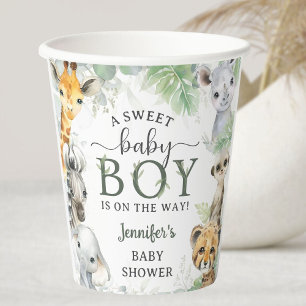 Jungle Safari Dieren Jongen Baby Borrel Tropisch Papieren Bekers
