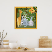 Jungle Safari Dieren Kinderkamer Poster (Keuken)