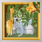 Jungle Safari Dieren Kinderkamer Poster (Voorkant)
