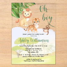 Jungle Safari Dieren Oh Jongen Baby Borrel
