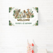 Jungle Safari Dieren Verjaardags Welkom Spandoek (Insitu)