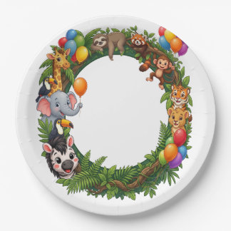 Jungle Safari Dieren Verjaardagsfeestje Papieren B Bordje