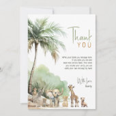 Jungle Safari Dieren Verticaal Kinderverjaardag Bedankkaart (Voorkant)