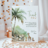 Jungle Safari Dieren Verticaal Kinderverjaardag Bedankkaart