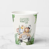 Jungle Safari Double-Sided Design with Custom Name Papieren Bekers (Achterkant)