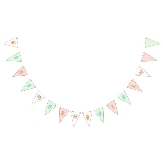 Jungle Safari Gender Reveal Party bunting banner (Alle)