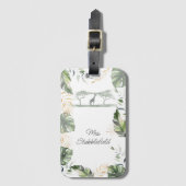 Jungle Safari Giraffe Palmenblad Groene decoratie Bagagelabel (Voorkant (verticaal))