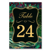 Jungle Safari Groen Glitter Bruiloft Tafelnummer (Voorkant)