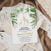 Jungle Safari Groen & Goud Baby Shower voor Koppel Kaart