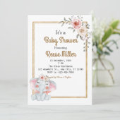 Jungle Safari Groene Baby Shower Feest Kaart (Staand voorkant)