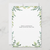 Jungle Safari Groene Giraffe Baby Shower Kaart (Achterkant)