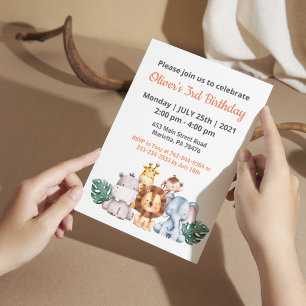 Jungle Safari Groene Verjaardagsfeestje Kaart