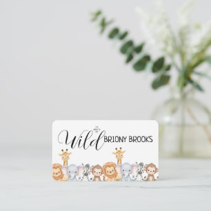Jungle Safari "Het wordt wild" Baby Shower Informatiekaartje