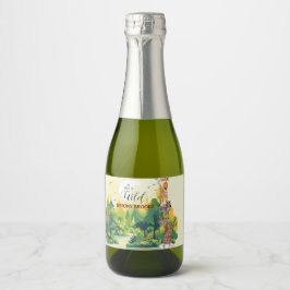 Jungle Safari "It's About To Get Wild" Baby Shower Sparkling Wijnetiket