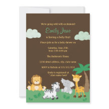 Jungle Safari Jongen Baby Shower Uitnodiging