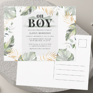 Jungle Safari Jongen Giraffe Baby Shower Uitnodiging Briefkaart