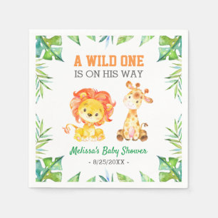 Jungle Safari Jongen Wild One Baby Shower Strooigo Servet