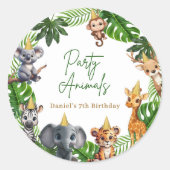 Jungle Safari Kids Birthday Party Stickers (Voorkant)