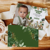 Jungle Safari Party Animals Boy Birthday Photo Bedankkaart