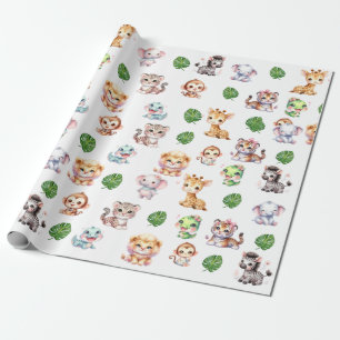 Jungle Safari Patroon Cadeauverpakking Inpakpapier
