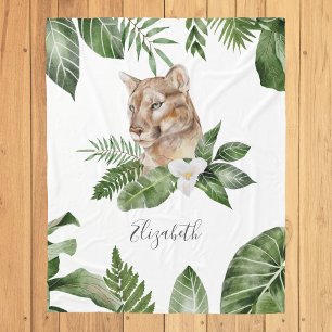 Jungle Safari Schattige Leeuwin Gepersonaliseerde Fleece Deken
