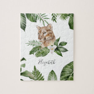 Jungle Safari Schattige Leeuwin Gepersonaliseerde Legpuzzel