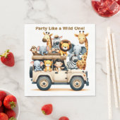 Jungle Safari Verjaardag Servetten | Bewerkbaar (Insitu)