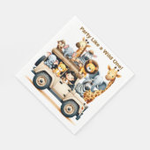 Jungle Safari Verjaardag Servetten | Bewerkbaar (Hoek)
