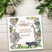 Jungle Safari Wild Eén Verjaardag Zwarte Panter