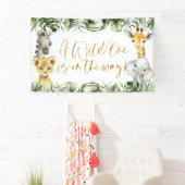 Jungle Safari Wild One 1e Verjaardag Backdrop Spandoek (Insitu)