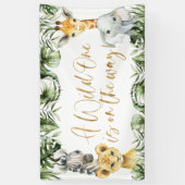 Jungle Safari Wild One 1e Verjaardag Backdrop Spandoek (Verticaal)