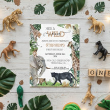 Jungle Safari Wild One Verjaardag Zwarte Panter