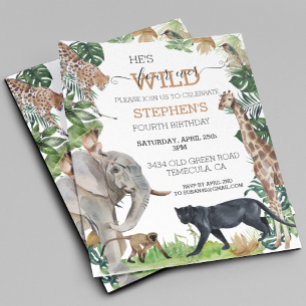 Jungle Safari Wild Vier  Verjaardag Zwarte Panter