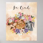 Jungle Safari wildone baby shower waterverf  Goud Poster (Voorkant)