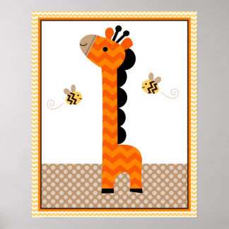 Jungle Stack Giraffe Baby Kamer Kunst/Poster Poster
