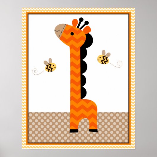 Jungle Stack Giraffe Baby Nursery Kunst/Poster Poster (Voorkant)