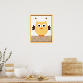 Jungle Stack Uil Baby Nursery Kunst Poster (Keuken)
