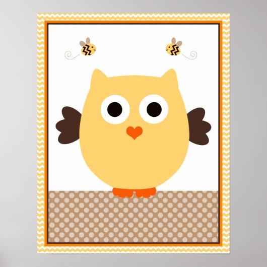 Jungle Stack Uil Baby Nursery Kunst Poster (Voorkant)